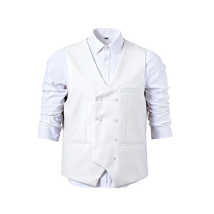 Men's Solid Color Double-Breasted Tuxedo Style Suit Vest - image 23