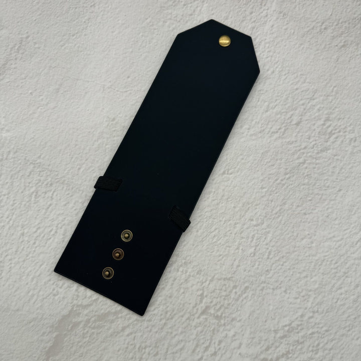 Minimalist Edc Leather Cash Scroll Wallet With Snap Closure - Black - image 2