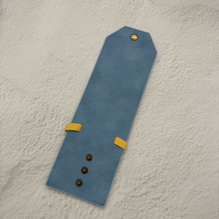 Minimalist Edc Leather Cash Scroll Wallet With Snap Closure - Blue - image 10
