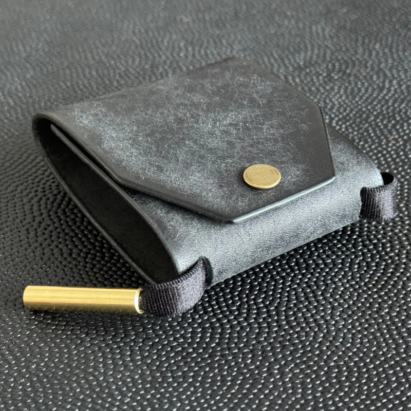 Minimalist Edc Leather Cash Scroll Wallet With Snap Closure - image 3