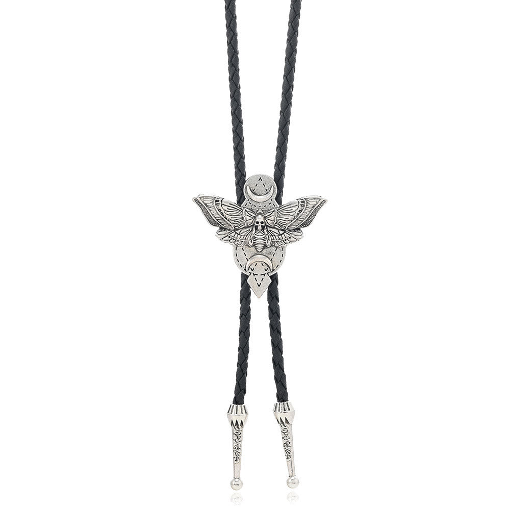 Death's Head Moth Gothic Western Statement Bolo Tie - Style #5 - Black - image 15