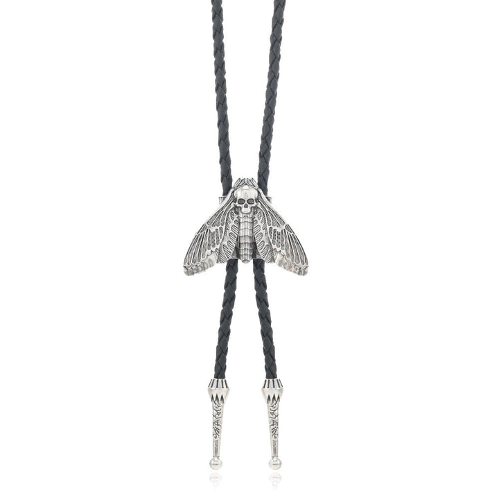 Death's Head Moth Gothic Western Statement Bolo Tie - Style #1 - Black - image 1