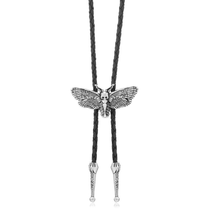 Death's Head Moth Gothic Western Statement Bolo Tie - Style #2 - Black - image 9