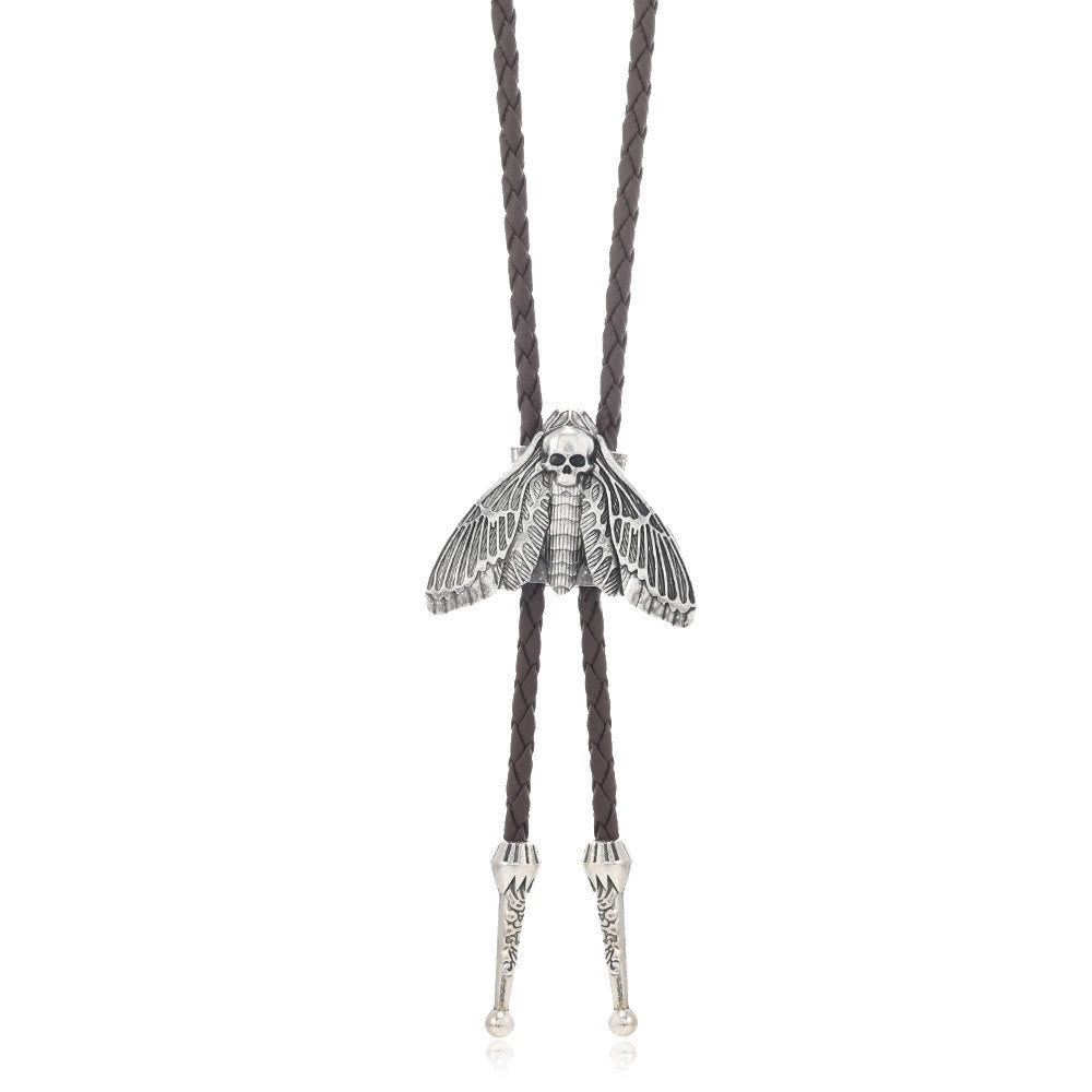 Death's Head Moth Gothic Western Statement Bolo Tie - Style #1 - Dark Coffee - image 7