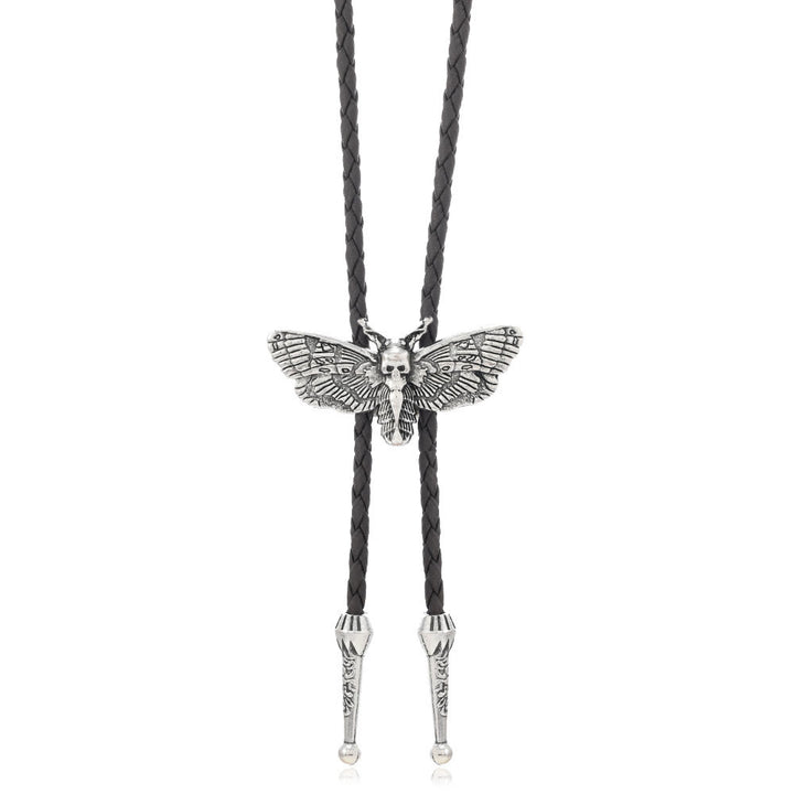 Death's Head Moth Gothic Western Statement Bolo Tie - Style #2 - Dark Coffee - image 10