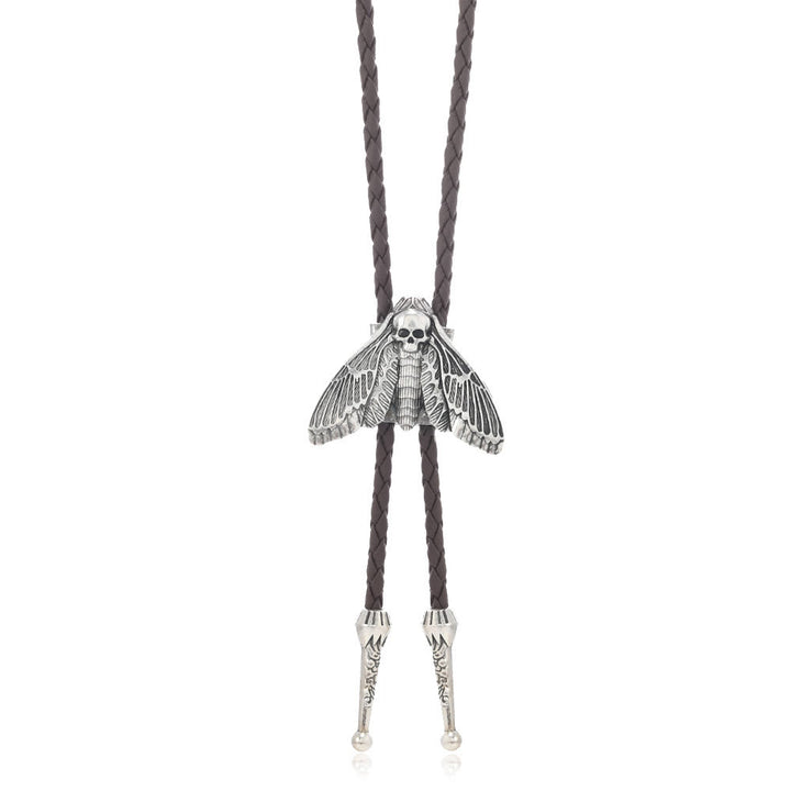 Death's Head Moth Gothic Western Statement Bolo Tie - Style #1 - Dark Coffee - image 7