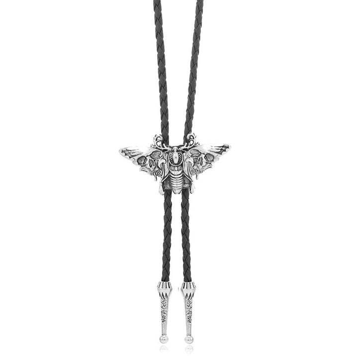 Death's Head Moth Gothic Western Statement Bolo Tie - Style #3 - Black - image 11