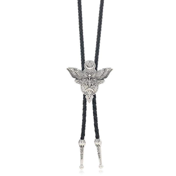 Death's Head Moth Gothic Western Statement Bolo Tie - Style #5 - Black - image 15