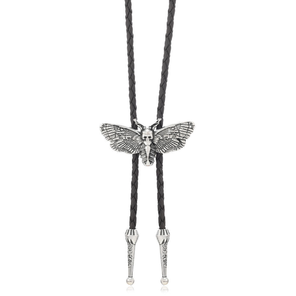 Death's Head Moth Gothic Western Statement Bolo Tie - Style #2 - Dark Coffee - image 10