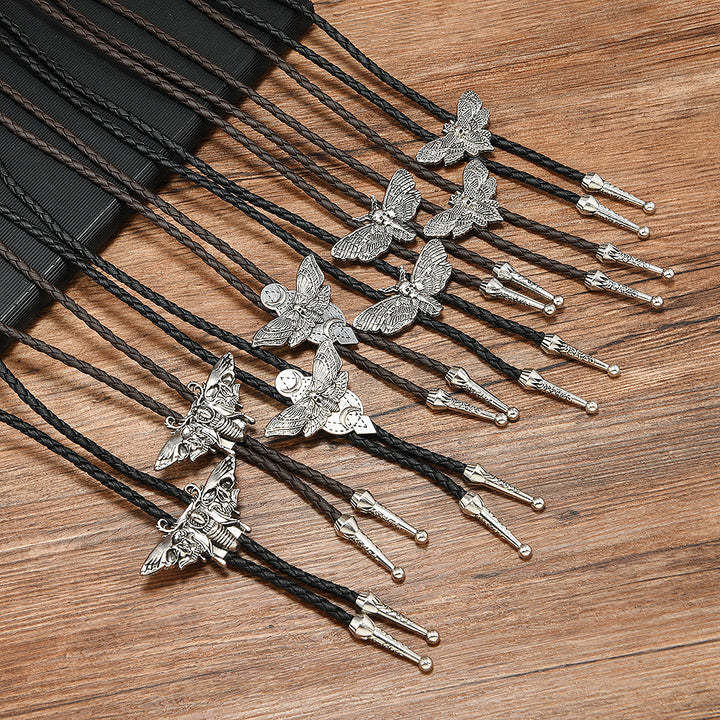 Death's Head Moth Gothic Western Statement Bolo Tie - image 5