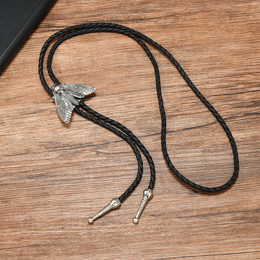 Death's Head Moth Gothic Western Statement Bolo Tie - image 3