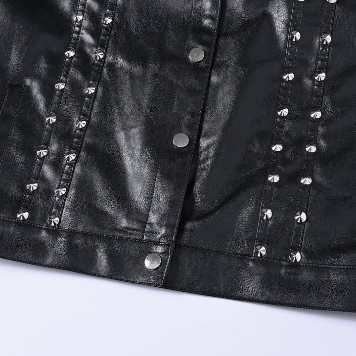 Punk Rock Biker Studded Faux Leather Sleeveless Vest - image 5