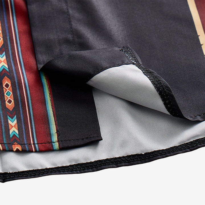 Men's Aztec Geometric Pattern Black Summer Shirt - image 6