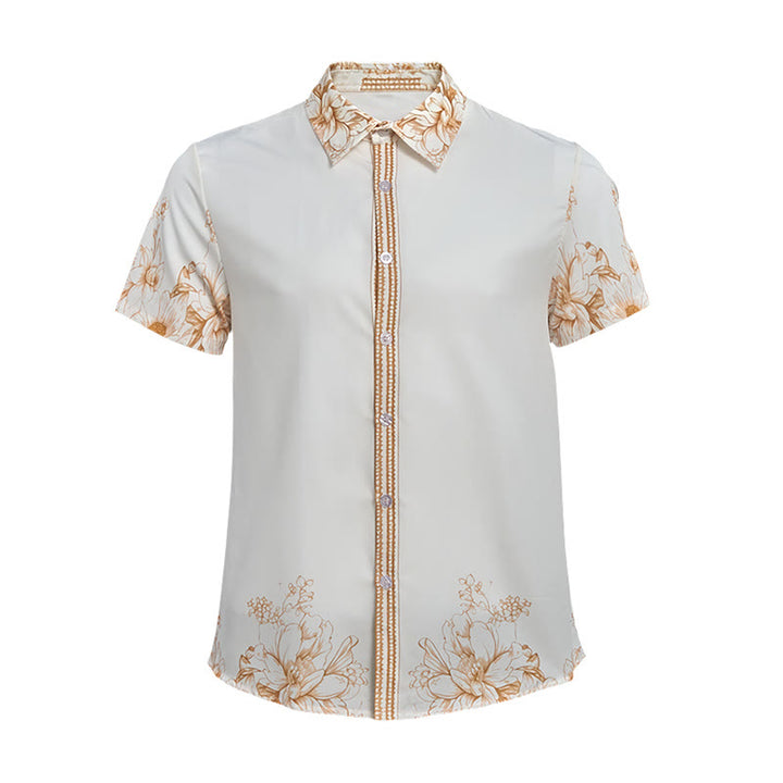 Modern Gentleman Baroque Floral Trim Print Shirt - image 9