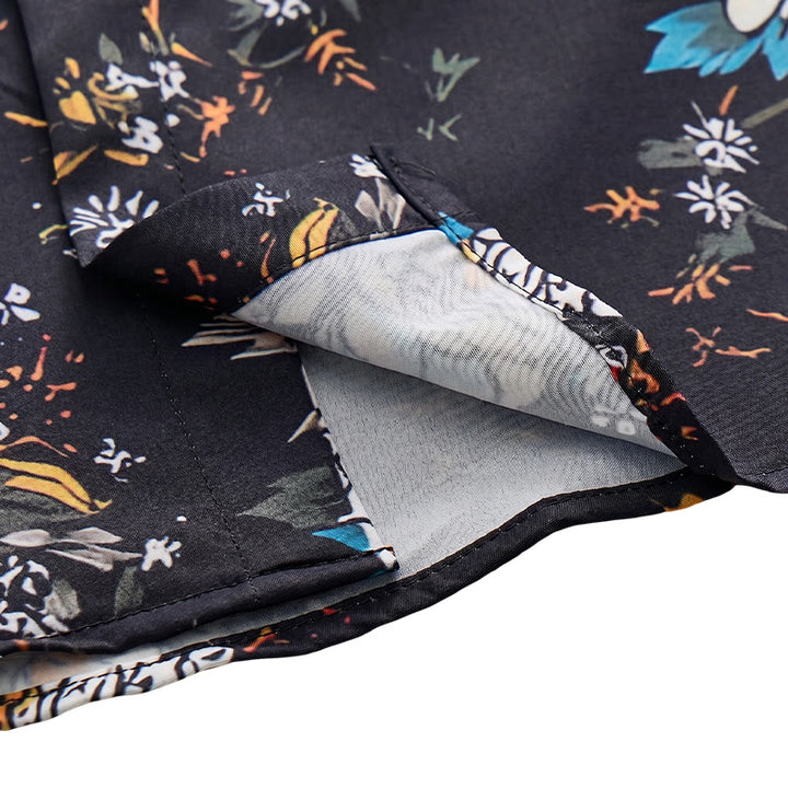 Dark Romantic Floral Pattern Short Sleeve Hawaiian Shirt - image 7