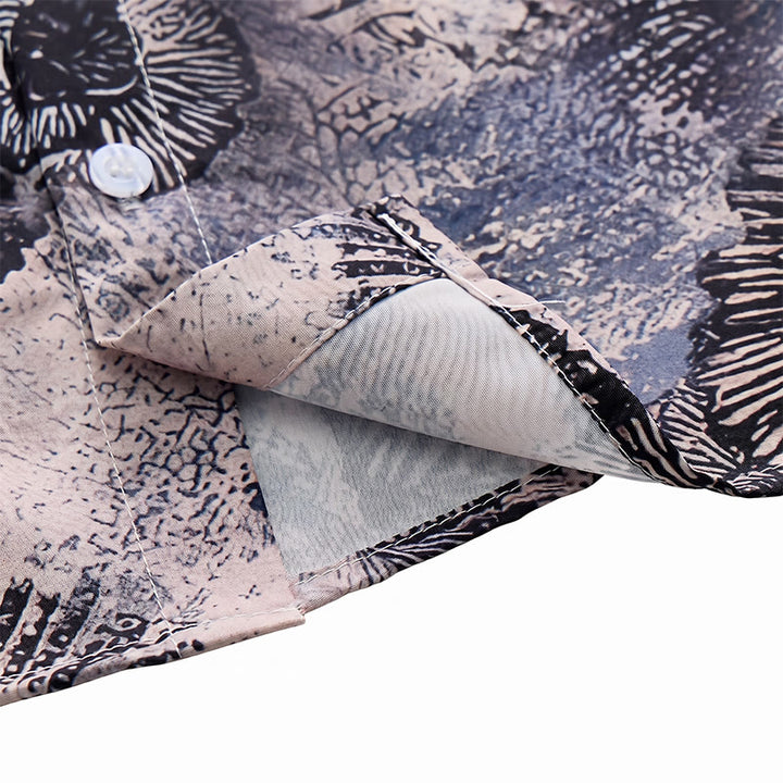 Dark Floral Monochrome Poppy Print Casual Shirt - image 7