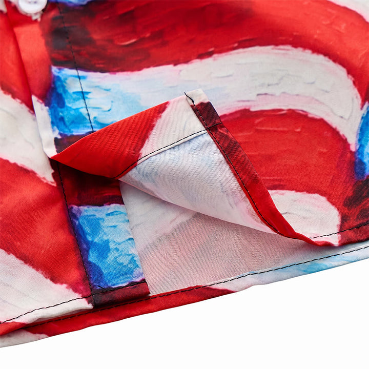 American Flag & Firework Print Patriotic Summer Shirt - image 7