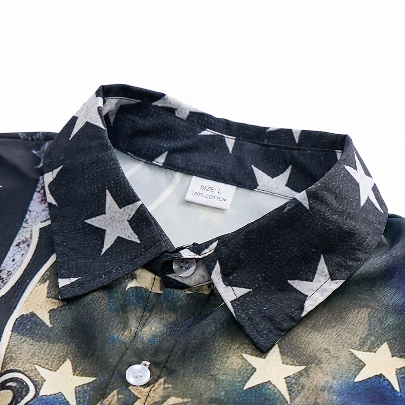 Patriotic Split-Design Eagle American Flag Shirt - image 4