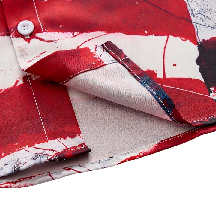 Modern Patriotic USA Flag Artistic Brushstroke Print Shirt - image 7