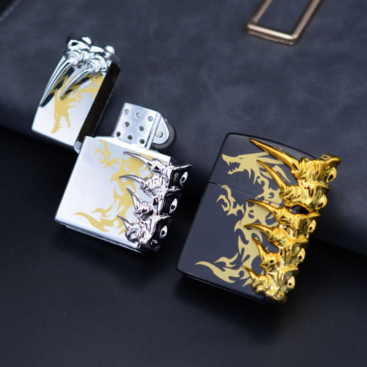 Stereoscopic Dragon Backbone Relief Refillable Butane Lighter - image 4