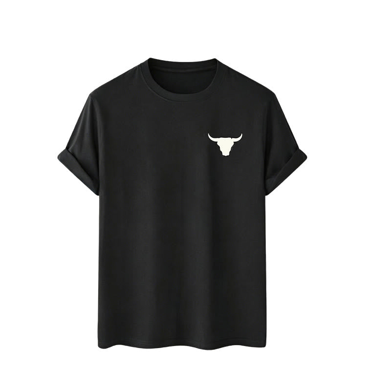 Patriotic Western American Flag Bull Skull T-shirt - image 5