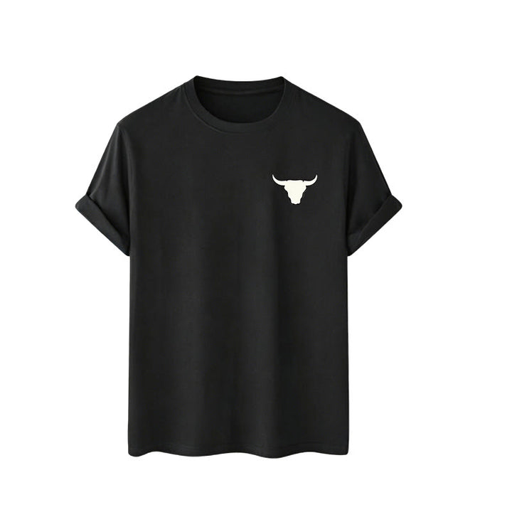 Patriotic Western American Flag Bull Skull T-shirt - image 5