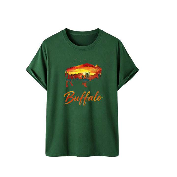 Wild & Free  Sunset Buffalo Silhouette Western T-shirt - image 5