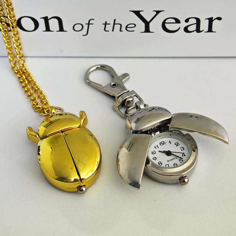Antique Scarab Beetle Hinged Wings Pocket Watch - image 1