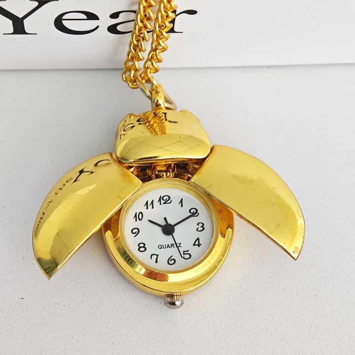 Antique Scarab Beetle Hinged Wings Pocket Watch - image 10