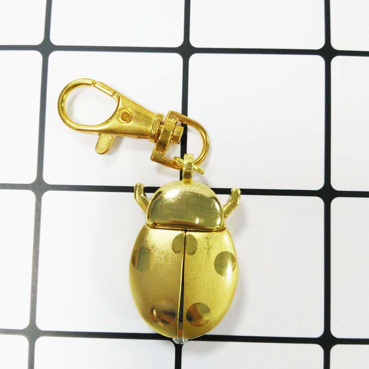Antique Scarab Beetle Hinged Wings Pocket Watch - Gold Keychain - image 8
