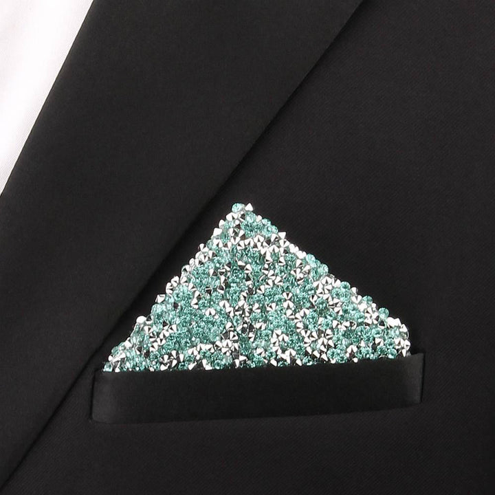 Midnight Sparkle Pre-Folded Pocket Square Insert - Mint Blue - image 4