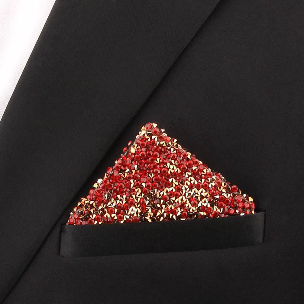 Midnight Sparkle Pre-Folded Pocket Square Insert - Red - image 3