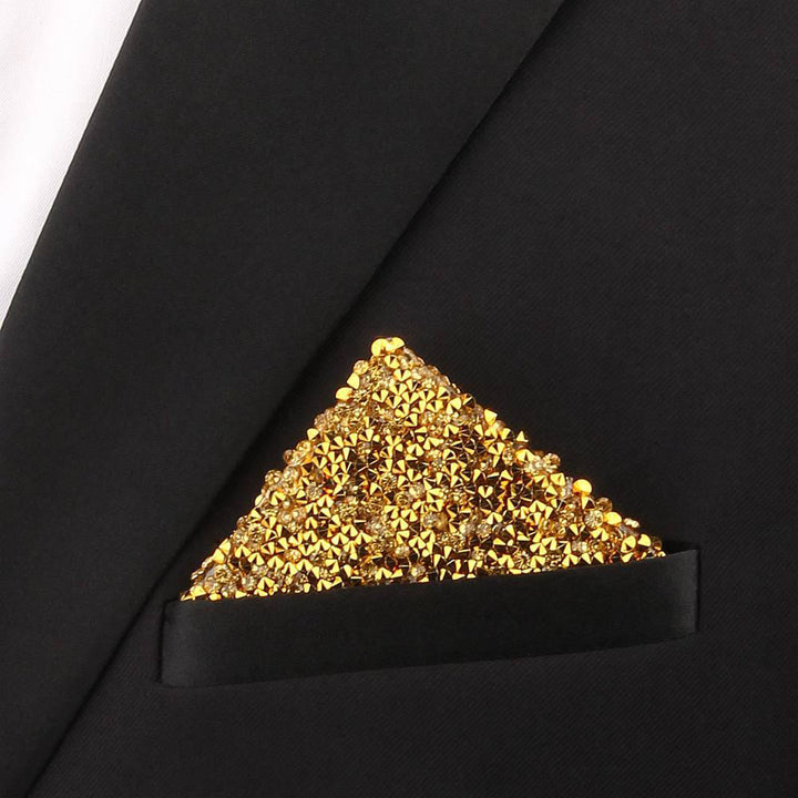 Midnight Sparkle Pre-Folded Pocket Square Insert - Gold - image 2