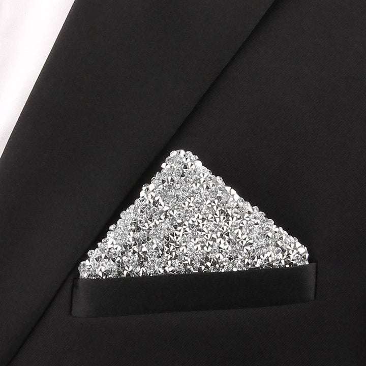 Midnight Sparkle Pre-Folded Pocket Square Insert - White - image 7