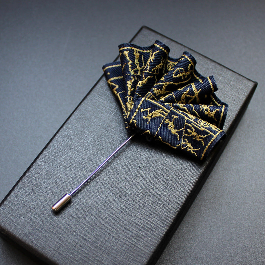 Men's 2-in-1 Lapel Pin And Pocket Square Insert - Style #10 - image 12