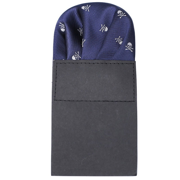 The Pop Of Color Pre-Folded Pocket Square Card Insert - Navy Skull - image 3