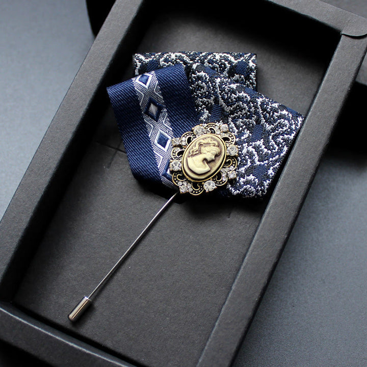 Men's Victorian Cameo 2-in-1 Lapel Pin And Pocket Square Insert - Style #5 - image 6