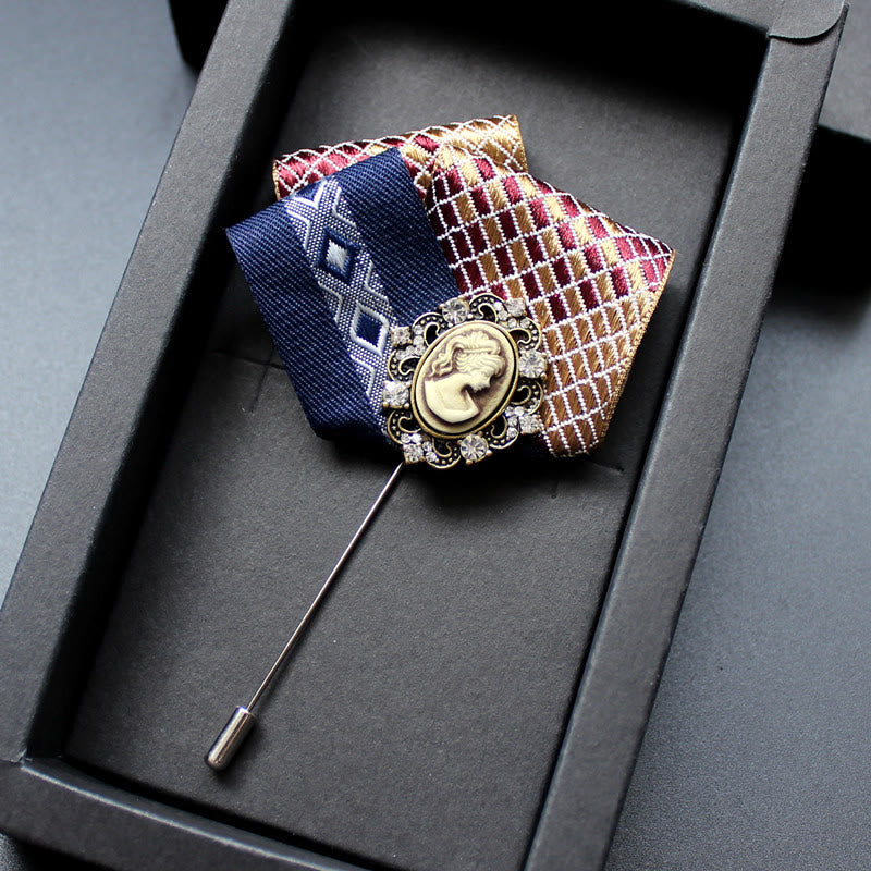Men's Victorian Cameo 2-in-1 Lapel Pin And Pocket Square Insert - Style #9 - image 10