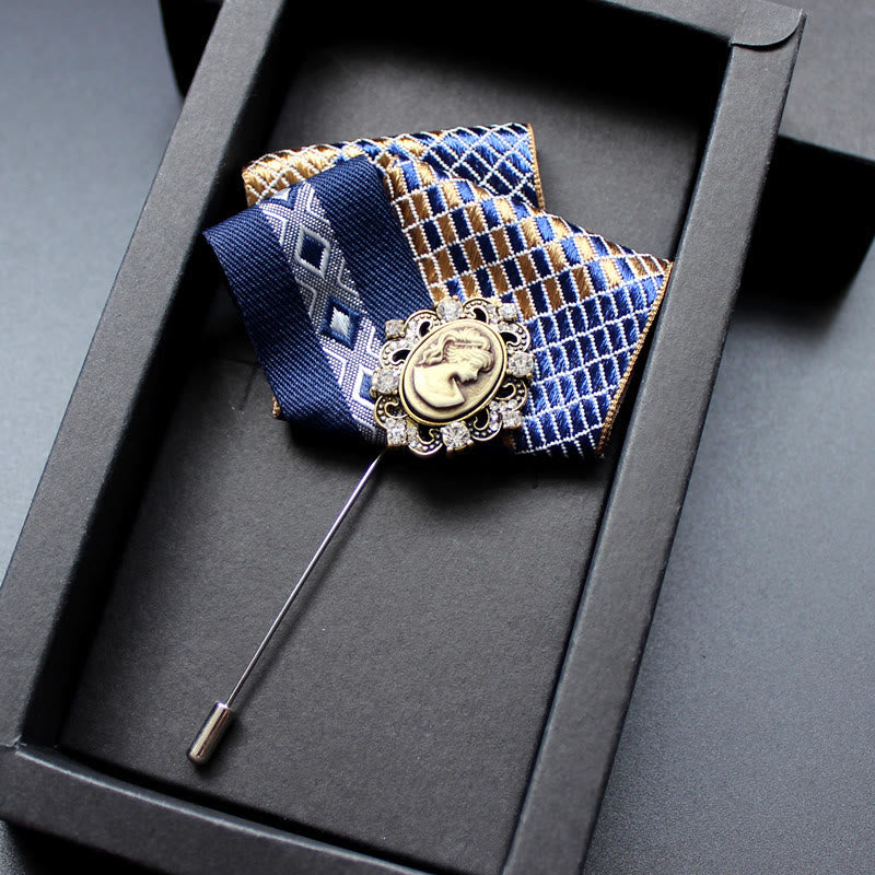 Men's Victorian Cameo 2-in-1 Lapel Pin And Pocket Square Insert - Style #10 - image 11