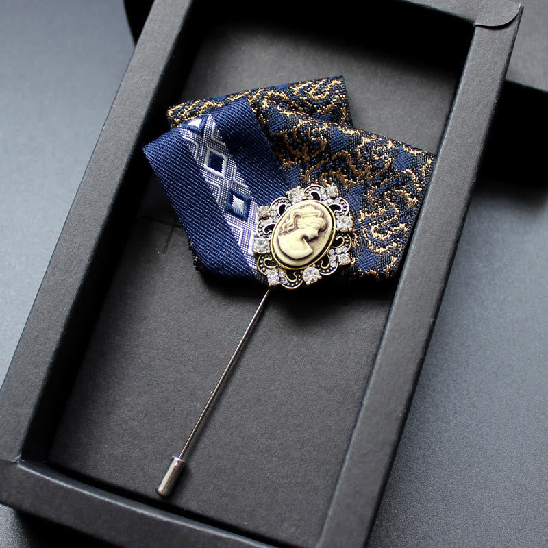 Men's Victorian Cameo 2-in-1 Lapel Pin And Pocket Square Insert - Style #6 - image 7
