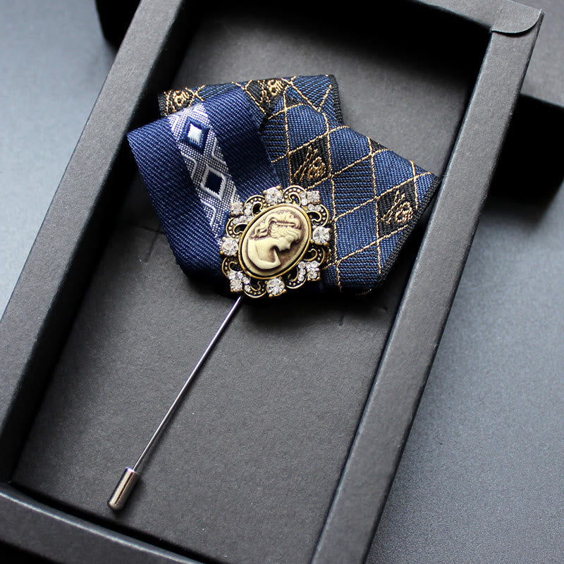 Men's Victorian Cameo 2-in-1 Lapel Pin And Pocket Square Insert - Style #12 - image 13