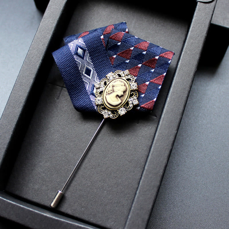 Men's Victorian Cameo 2-in-1 Lapel Pin And Pocket Square Insert - Style #13 - image 14