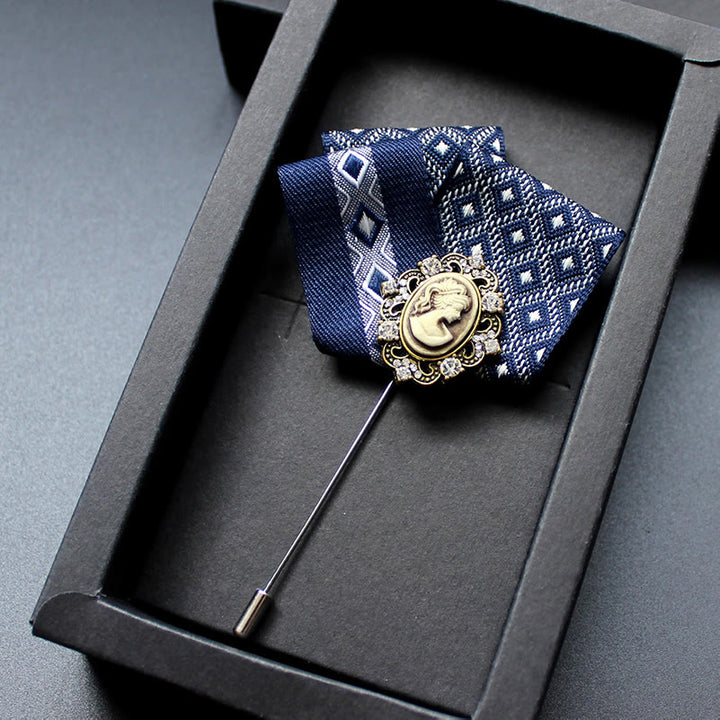 Men's Victorian Cameo 2-in-1 Lapel Pin And Pocket Square Insert - Style #7 - image 8
