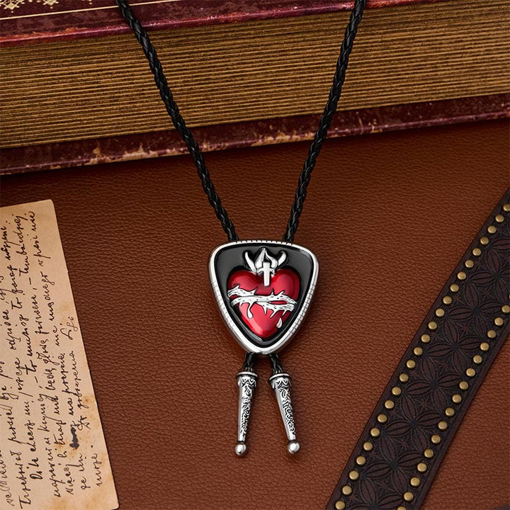 The Martyr Thorn & Heart Enameled Bolo Tie - image 0