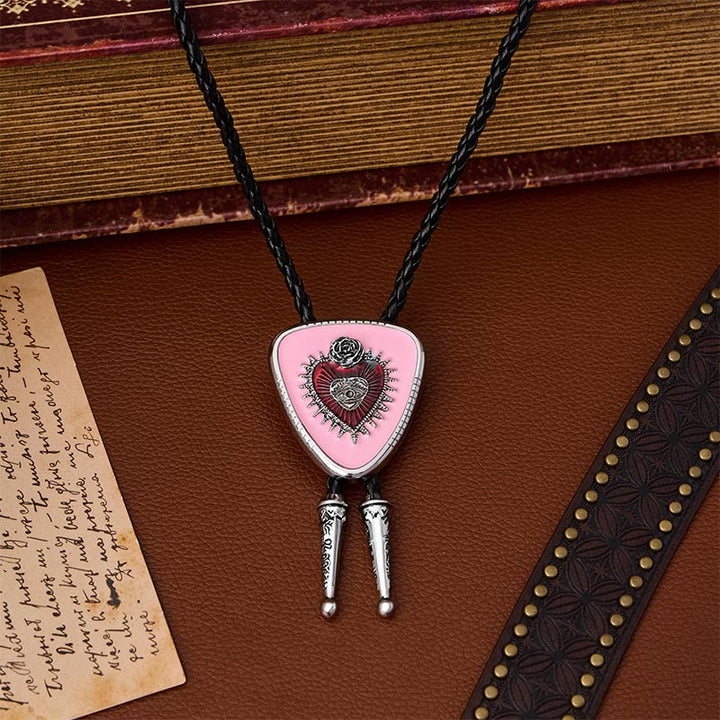 All Seeing Eye Rose Sacred Heart Bolo Tie - image 5