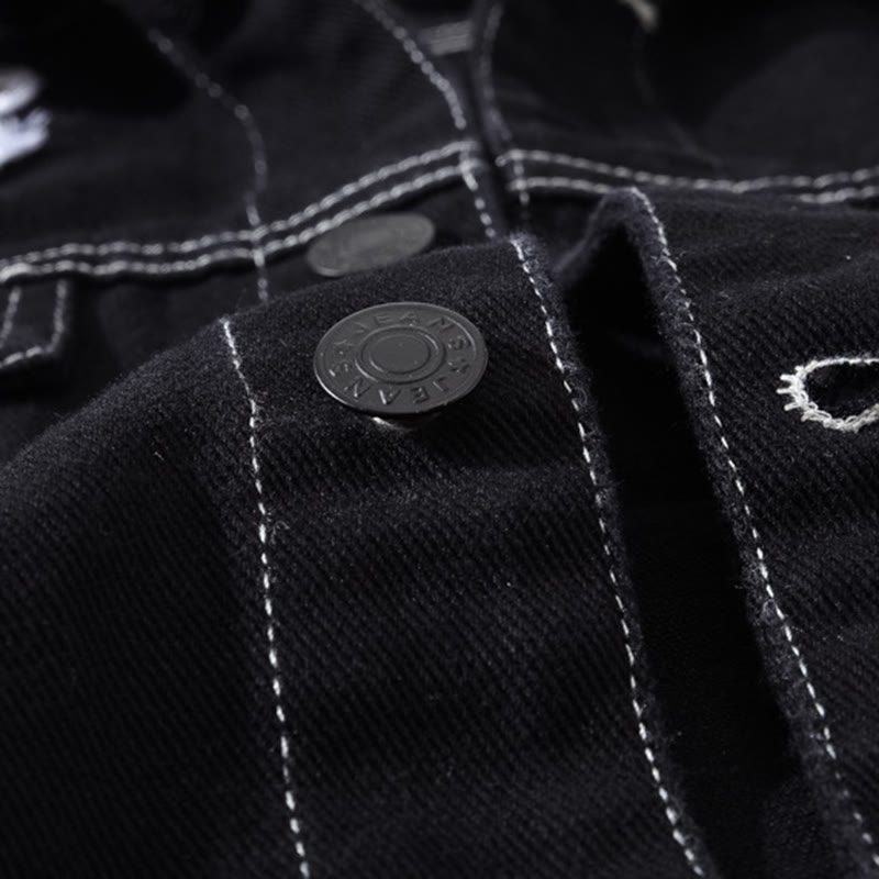 Highway Rebel Patchwork Black Denim Vest - image 8