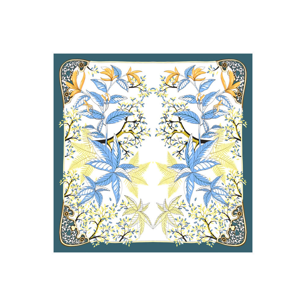 Women's Elegant Botanical Print Neck Square Scarf - image 3