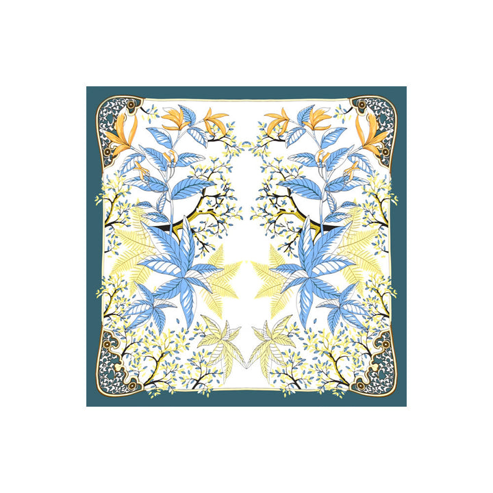 Women's Elegant Botanical Print Neck Square Scarf - image 3