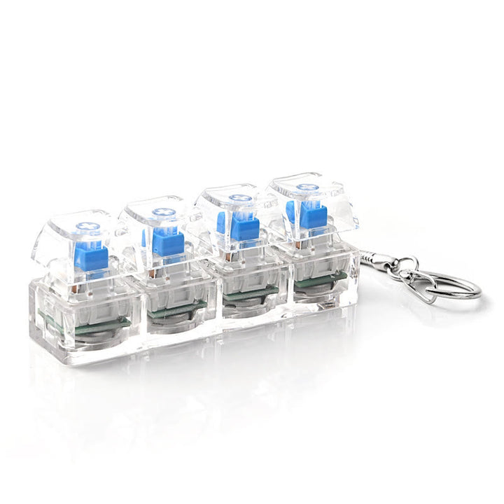 Mechanical Keyboard Fidget Toy Keychain For Anxiety Relief - Translucent Without Light - image 8