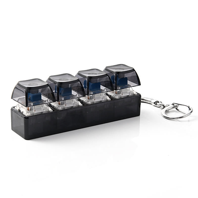 Mechanical Keyboard Fidget Toy Keychain For Anxiety Relief - Black Without Light - image 3
